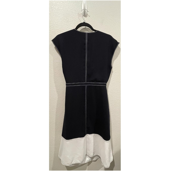 JOIE Mahesa Midi Navy Blue Antique White Wrap Dress - Picture 5 of 5